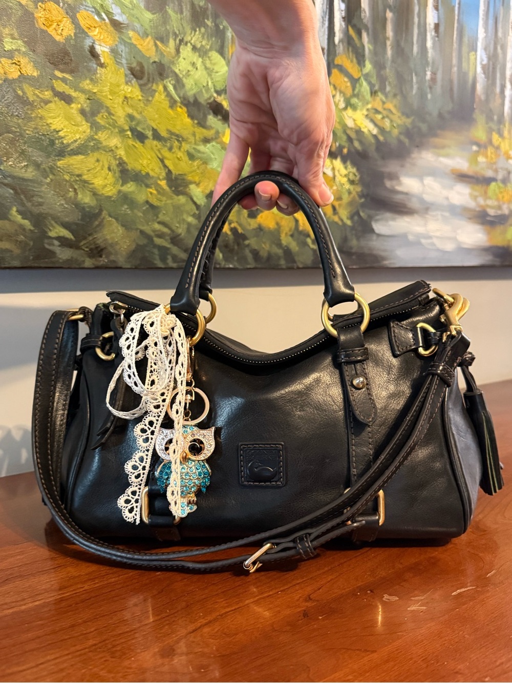 Dooney & Bourke Black Florentine Satchel // Mini Size // OG Vintage Early 2010s